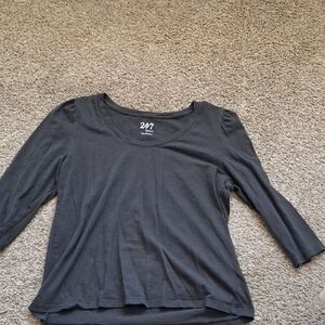 Like New, 24/7 Comfort Apparel Charcoal Long Sleeve Top Womens Size L